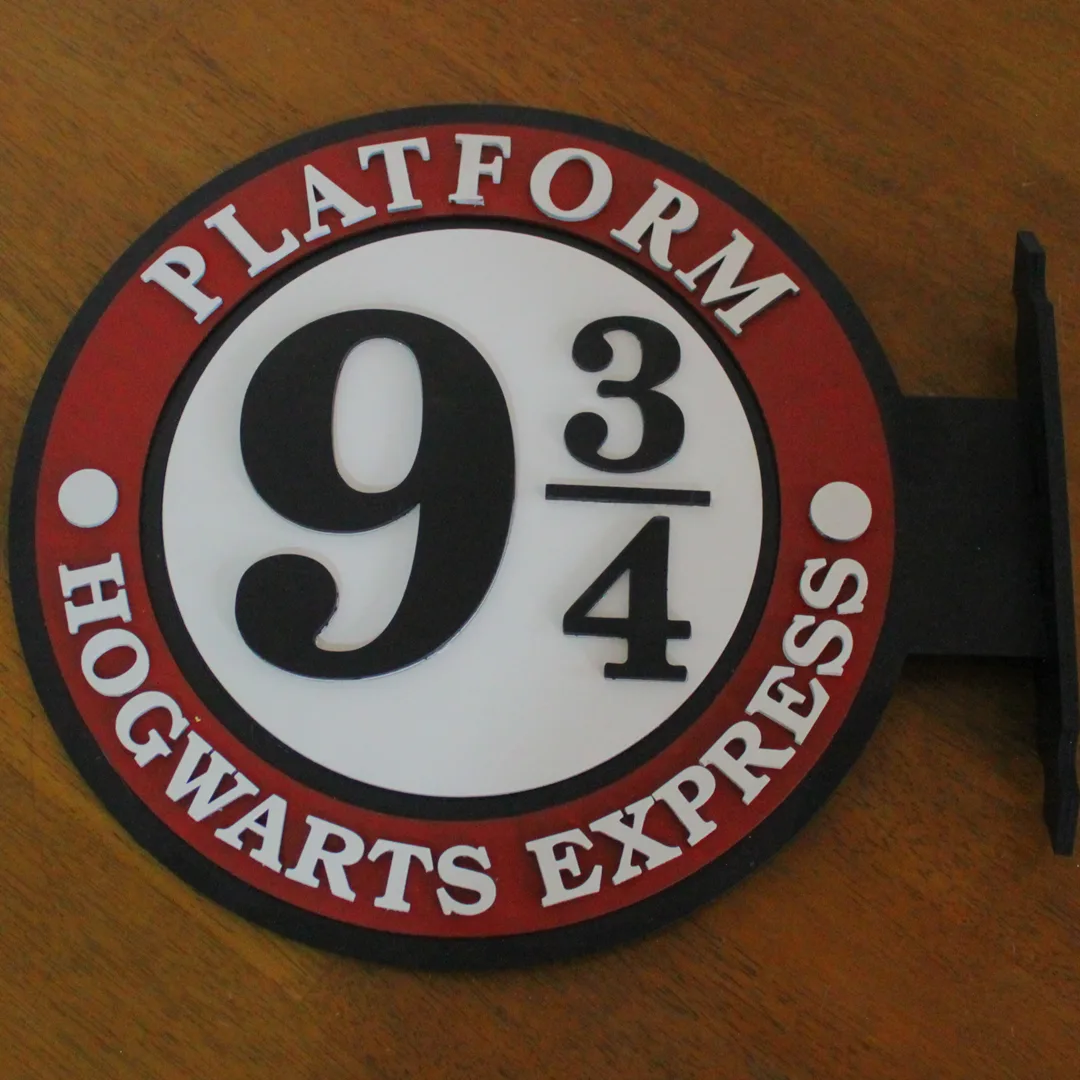 Letrero Harry Potter Plataforma 9 3/4 Mdf Makoto Dezain